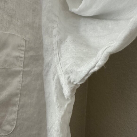 H&M Oversized Button Up Shirt Linen Minimalist White Lightweight Sz M - Picture 9 of 15